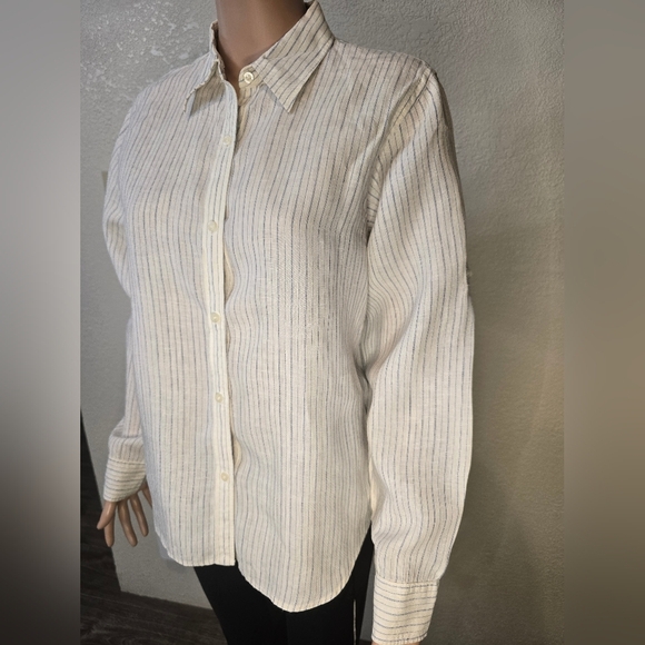 Polo Ralph Lauren Womens size PL  100% Linen Long Sleeve Shirt - Picture 10 of 14